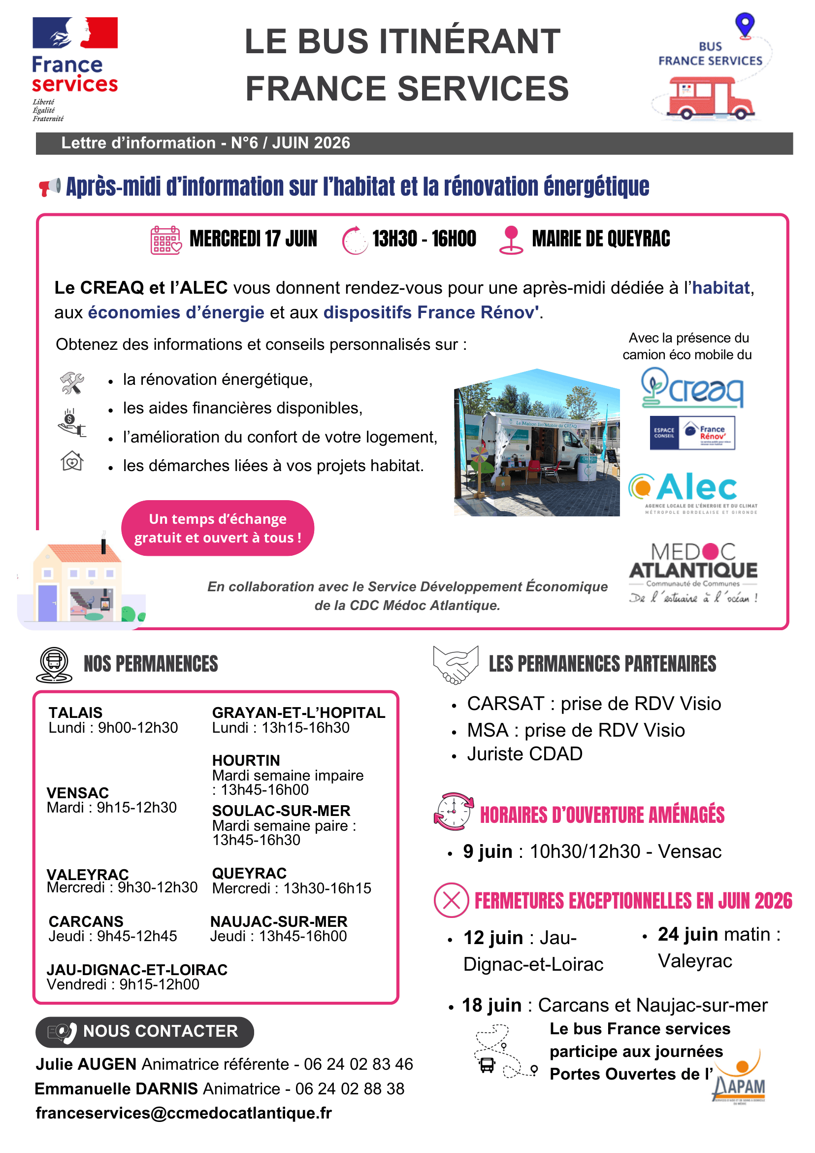 Newsletter Bus France services juin 2026 CDC MA-1