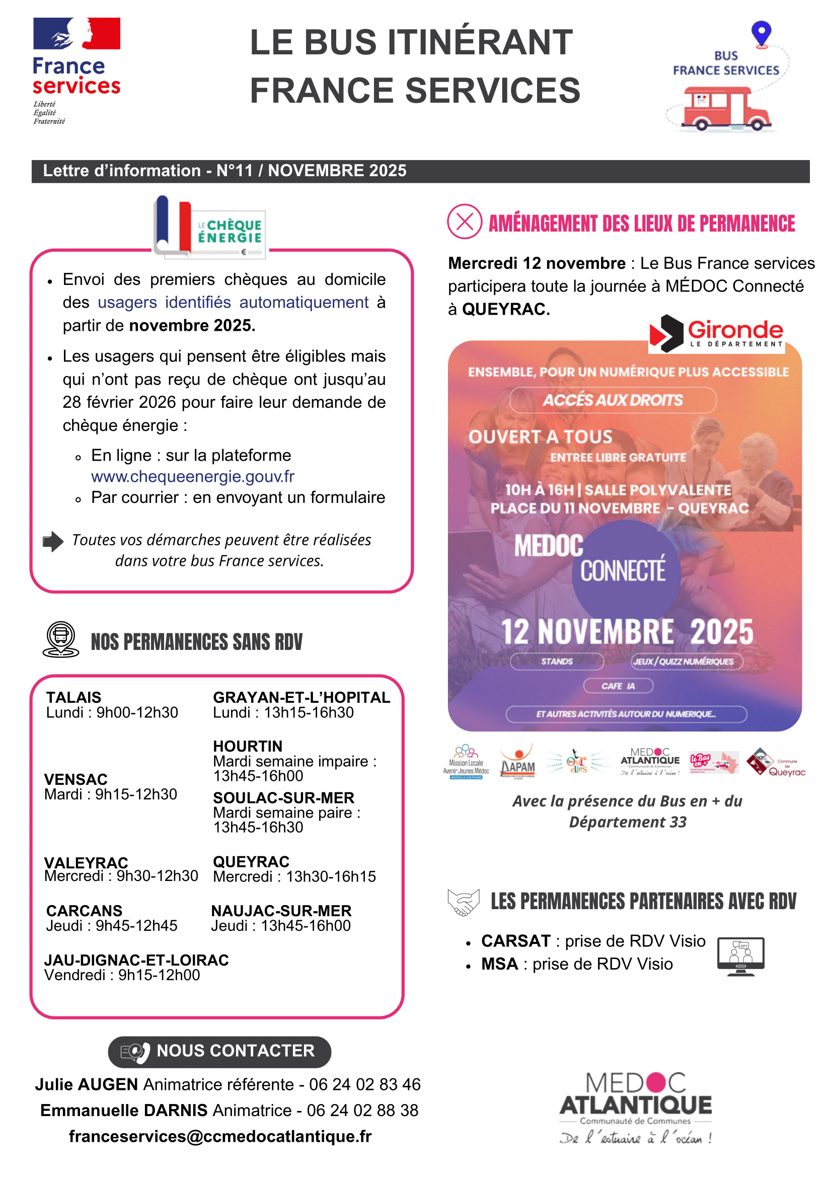 Newsletter novembre 2025 Bus France services CDC MA-1